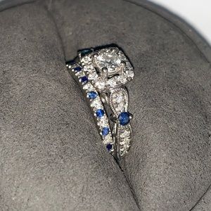 Diamond and sapphire Vera Wang wedding set.